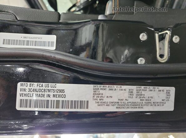3C4NJDCB7MT512905 2021 JEEP COMPASS Black Engine compartment view