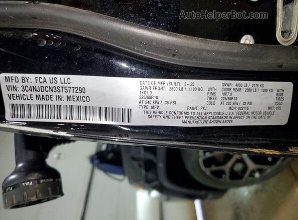 3C4NJDCN3ST577290 2025 JEEP COMPASS Black Widok wnętrza 360 stopni