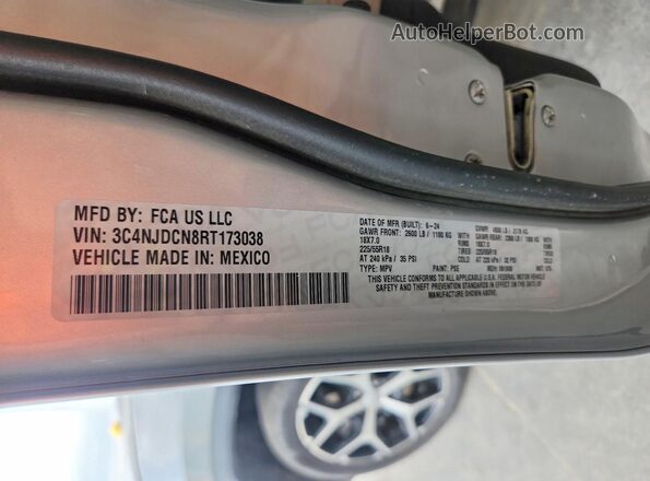 3C4NJDCN8RT173038 2024 JEEP COMPASS Silver Вид наклейки з VIN-кодом
