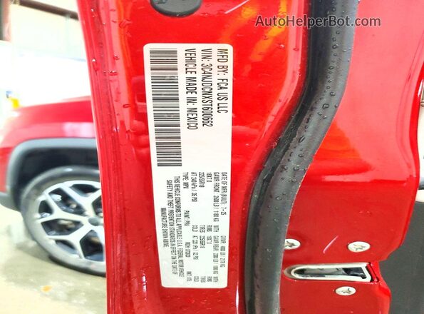 3C4NJDCNXST600662 2025 JEEP COMPASS Red Vista de la etiqueta del VIN