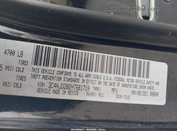 3C4NJDDB2HT681718 2017 JEEP NEW COMPASS Black Widok komory silnika