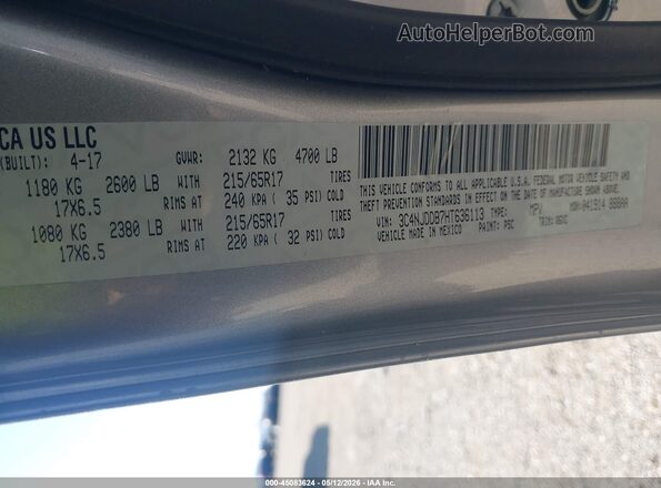 3C4NJDDB7HT636113 2017 JEEP NEW COMPASS Silver Вид підкапотного простору