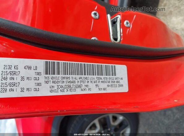 3C4NJDDB8JT163067 2018 JEEP COMPASS Оранжевый Вид подкапотного пространства