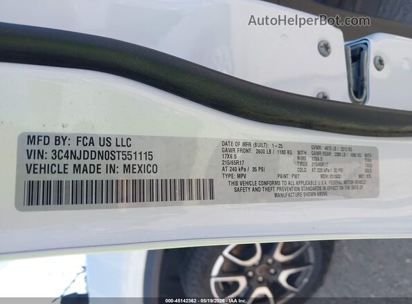 3C4NJDDN0ST551115 2025 JEEP COMPASS Белый Вид подкапотного пространства