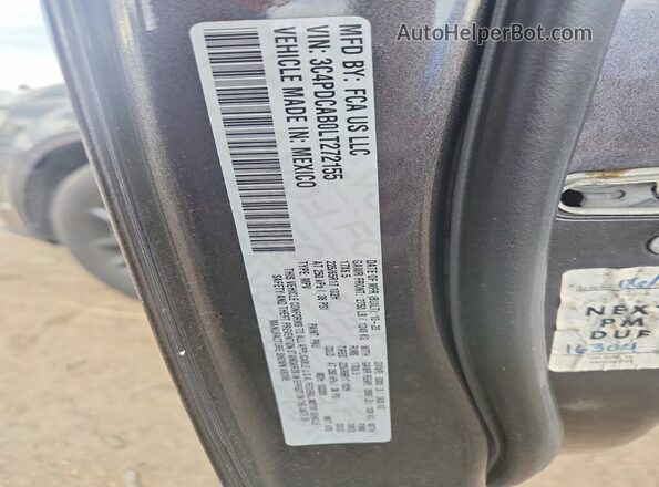 3C4PDCAB0LT272155 2020 DODGE JOURNEY Gray VIN კოდის სტიკერის ხედი