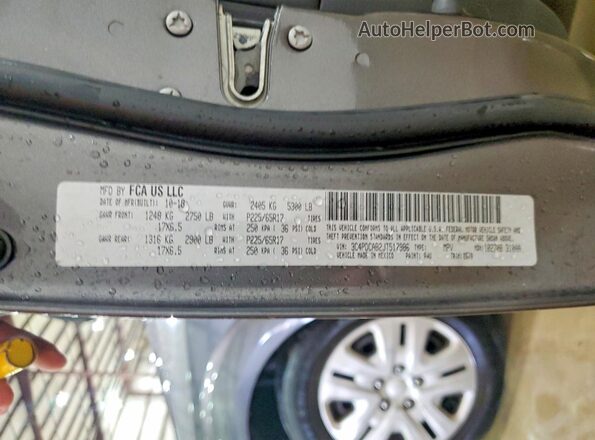 3C4PDCAB2JT517986 2018 DODGE JOURNEY Угольный Вид наклейки с VIN-кодом