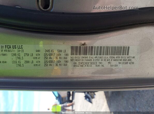 3C4PDCAB3KT865619 2019 DODGE JOURNEY Silver Вид підкапотного простору