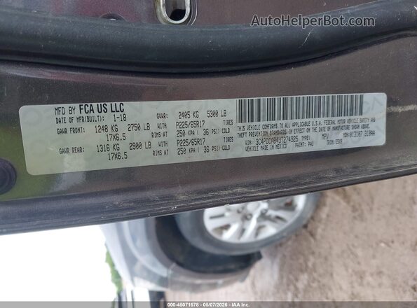 3C4PDCAB4JT274925 2018 DODGE JOURNEY Серый Вид подкапотного пространства