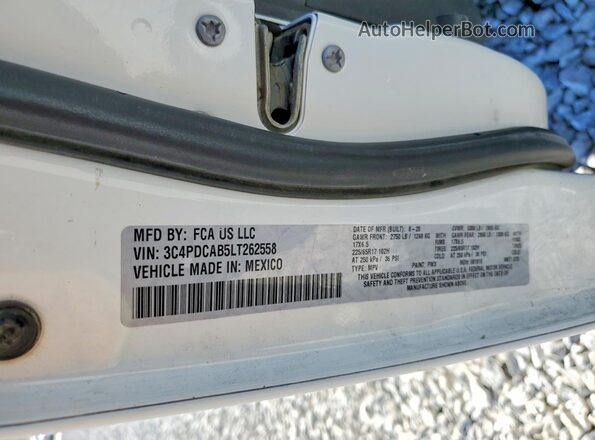 3C4PDCAB5LT262558 2020 DODGE JOURNEY White Widok komory silnika