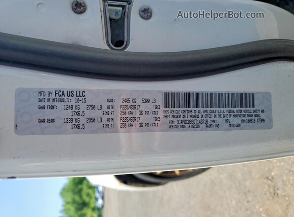 3C4PDCBB3GT143718 2016 DODGE JOURNEY Белый Вид наклейки с VIN-кодом