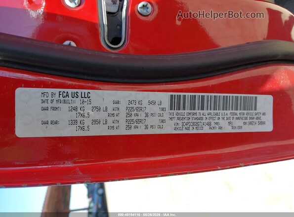3C4PDCBG9GT141466 2016 DODGE JOURNEY Красный Вид подкапотного пространства
