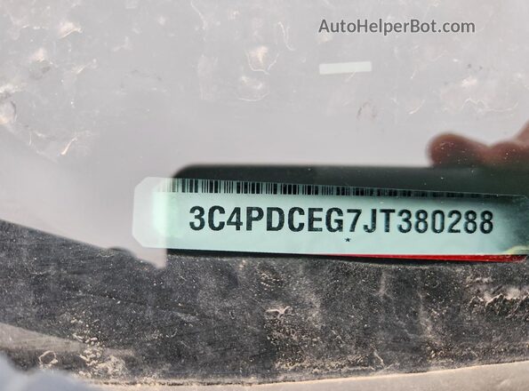 3C4PDCEG7JT380288 2018 DODGE JOURNEY Red Widok naklejki z numerem VIN