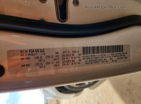 3C4PDCGG0GT195215 2016 DODGE JOURNEY White VIN sticker view