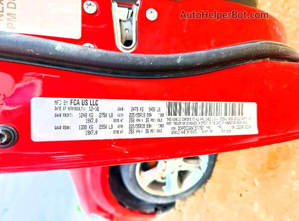 3C4PDCGG0HT571767 2017 DODGE JOURNEY Red VIN sticker view