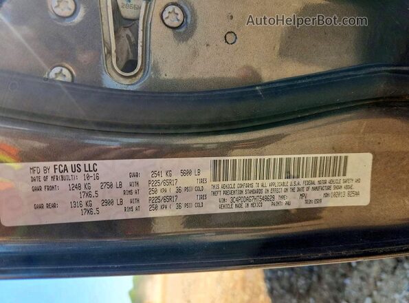 3C4PDDAG7HT548629 2017 DODGE JOURNEY Charcoal Vista de la etiqueta del VIN