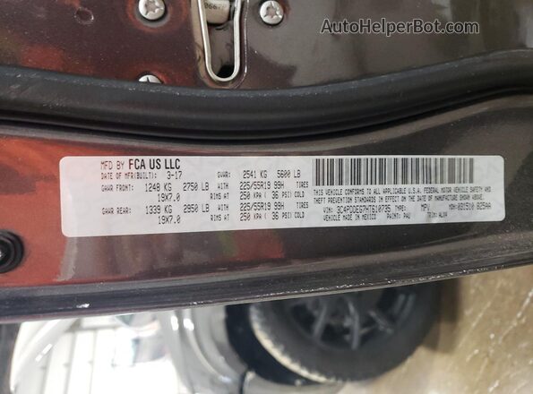 3C4PDDEG7HT610735 2017 DODGE JOURNEY Charcoal VIN კოდის სტიკერის ხედი