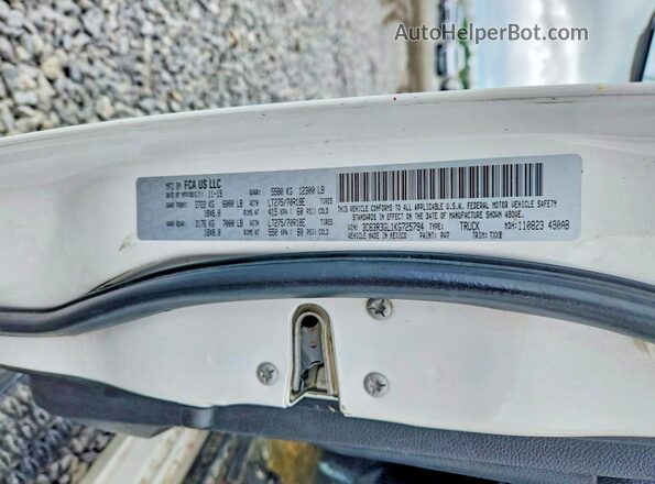 3C63R3GL1KG725794 2019 RAM 3500 Белый Вид подкапотного пространства