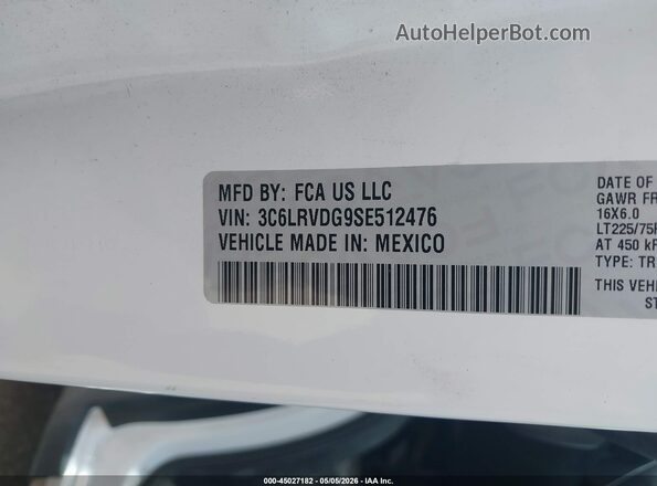 3C6LRVDG9SE512476 2025 RAM PROMASTER 2500 Белый Вид подкапотного пространства