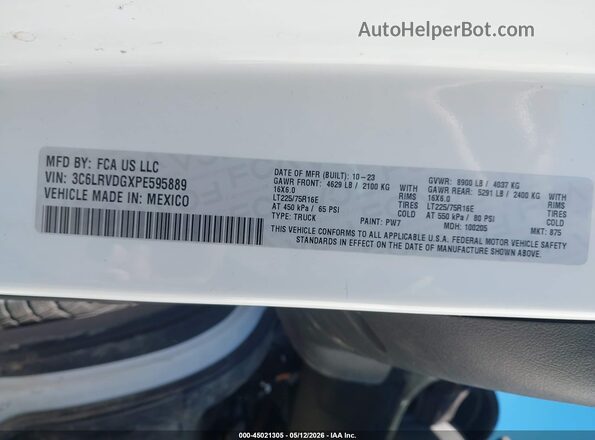 3C6LRVDGXPE595889 2023 RAM PROMASTER 2500 Белый Вид подкапотного пространства
