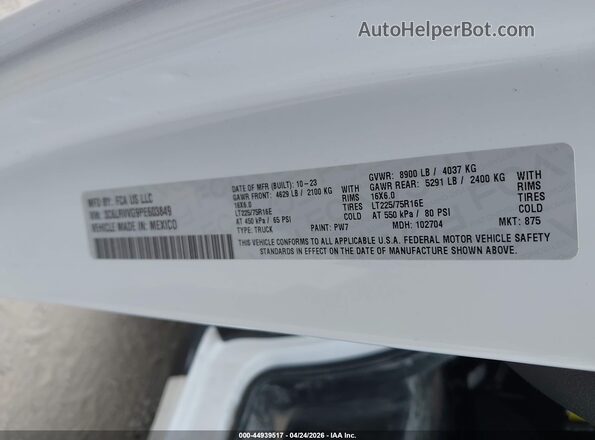 3C6LRVVG9PE603849 2023 RAM PROMASTER 2500 White Շարժիչի բաժամունքի տեսք