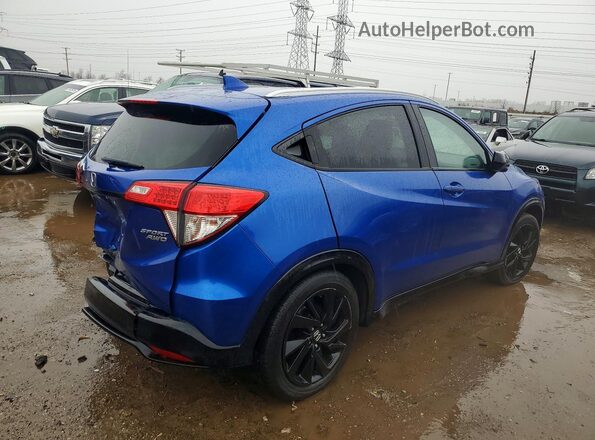 3CZRU6H13MM718974 2021 HONDA HR-V Blue Trasero derecho