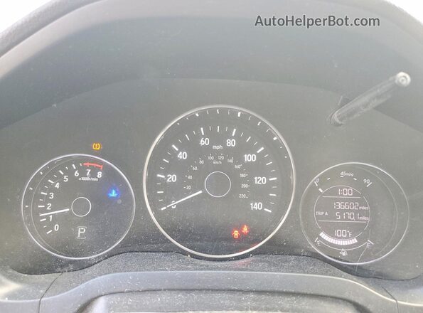 3CZRU6H15KM740066 2019 HONDA HR-V White ხელსაწყოთა პანელის ხედი