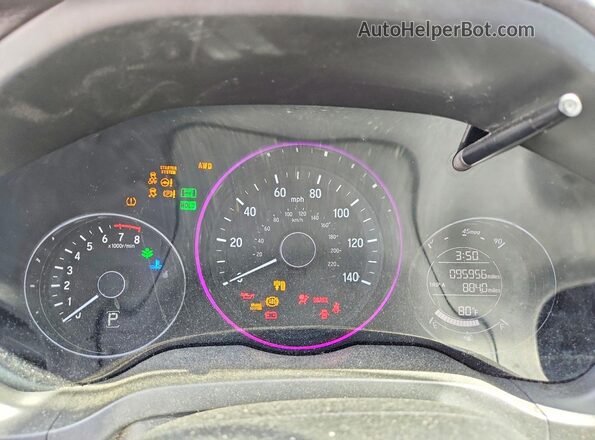 3CZRU6H74HM733641 2017 HONDA HR-V Синий Вид щитка приборов