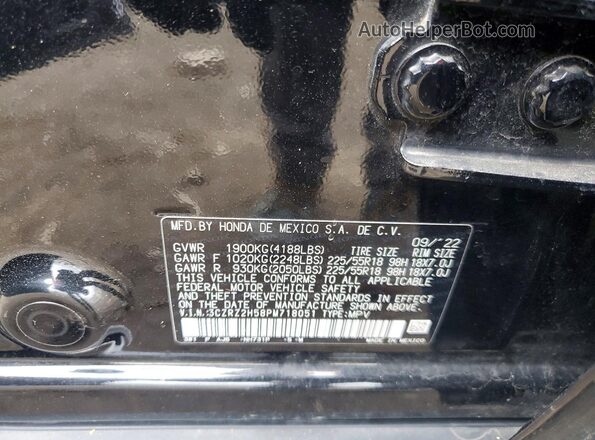 3CZRZ2H58PM718051 2023 HONDA HR-V Черный Вид наклейки с VIN-кодом