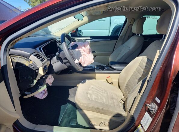 3FA6P0H71GR233134 2016 FORD FUSION Бордовый Вид салона спереди
