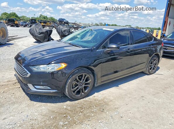 3FA6P0H79JR174826 2018 FORD FUSION Черный Передняя левая четверть