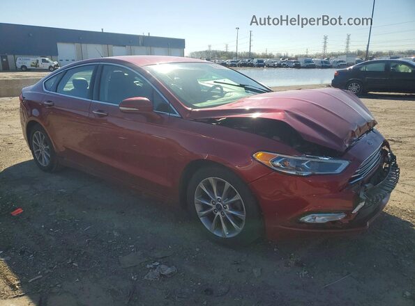 3FA6P0HD1HR205664 2017 FORD FUSION Красный Передняя правая четверть