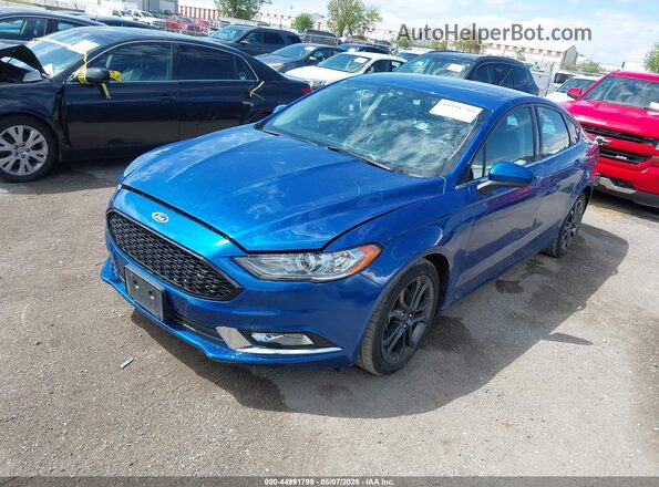 3FA6P0HD1JR201717 2018 FORD FUSION Синий Передняя левая четверть