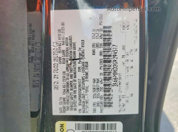 3FA6P0HD2GR394517 2016 FORD FUSION Черный Вид подкапотного пространства