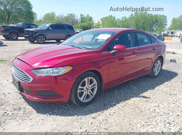 3FA6P0HD3JR223427 2018 FORD FUSION Красный Передняя левая четверть