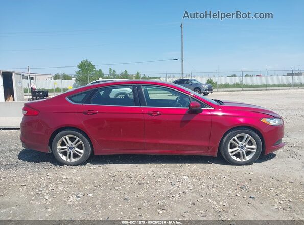 3FA6P0HD3JR223427 2018 FORD FUSION Красный Вид задней части салона