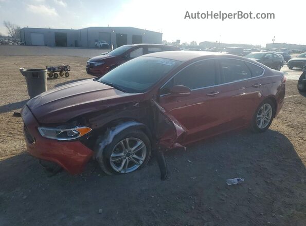3FA6P0HD3JR233858 2018 FORD FUSION Red Vista tres cuartos delantera izquierda