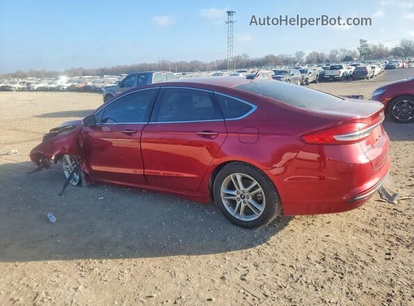 3FA6P0HD3JR233858 2018 FORD FUSION Red Trasero izquierdo
