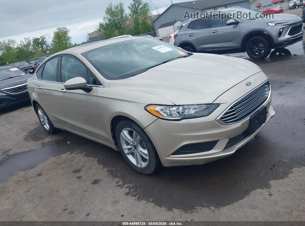 3FA6P0HD4JR201923 2018 FORD FUSION Бежевый Передняя правая четверть