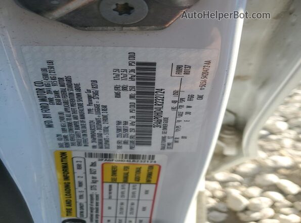 3FA6P0HD4LR232124 2020 FORD FUSION White ძრავის განყოფილების ხედი