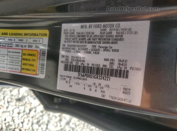 3FA6P0HD5GR324221 2016 FORD FUSION Серый Вид подкапотного пространства