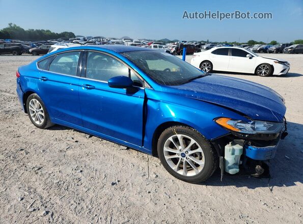 3FA6P0HD8LR166452 2020 FORD FUSION Blue Delantero derecho