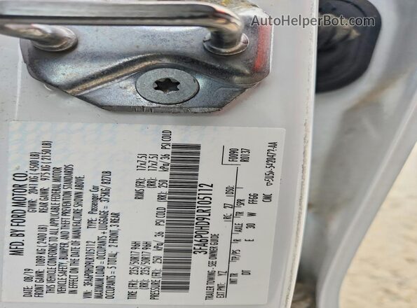 3FA6P0HD9LR105112 2020 FORD FUSION Белый Вид подкапотного пространства