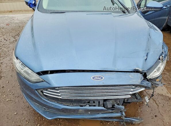 3FA6P0HDXJR201585 2018 FORD FUSION Синий Вид задней части салона