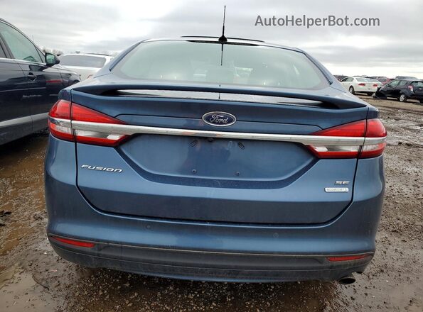 3FA6P0HDXJR201585 2018 FORD FUSION Синий Вид сзади
