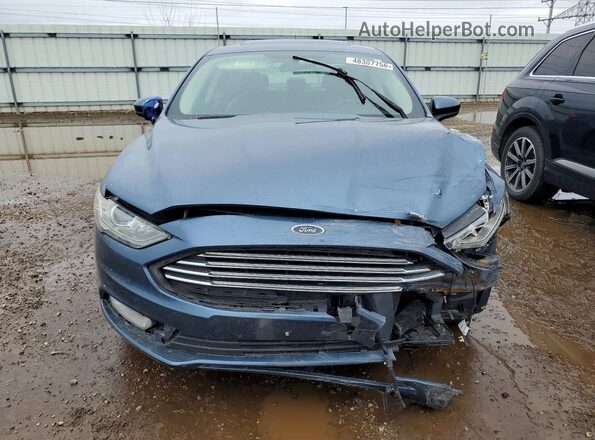 3FA6P0HDXJR201585 2018 FORD FUSION Синий Вид спереди