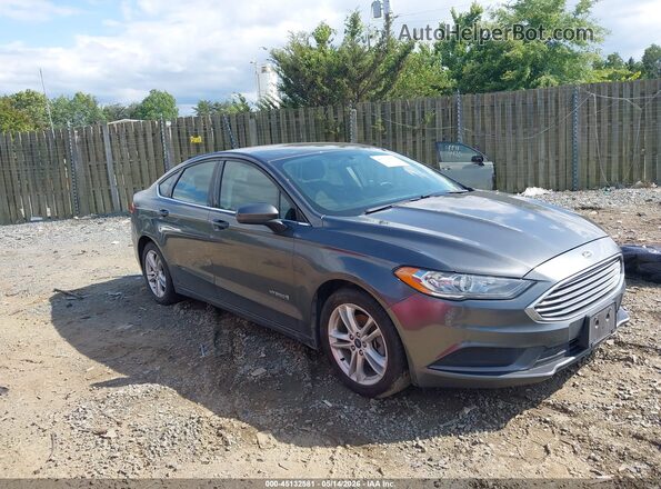 3FA6P0LU1JR172971 2018 FORD FUSION HYBRID Gray Передня права чверть