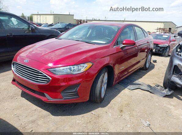 3FA6P0LU2KR131461 2019 FORD FUSION HYBRID Красный Передняя левая четверть