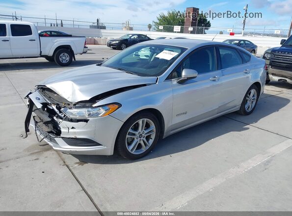 3FA6P0LU3JR269539 2018 FORD FUSION HYBRID Silver Vista tres cuartos delantera izquierda