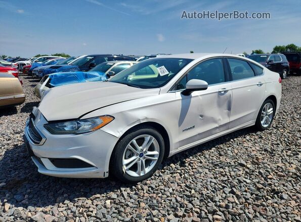 3FA6P0LU4JR160474 2018 FORD FUSION Белый Передняя левая четверть
