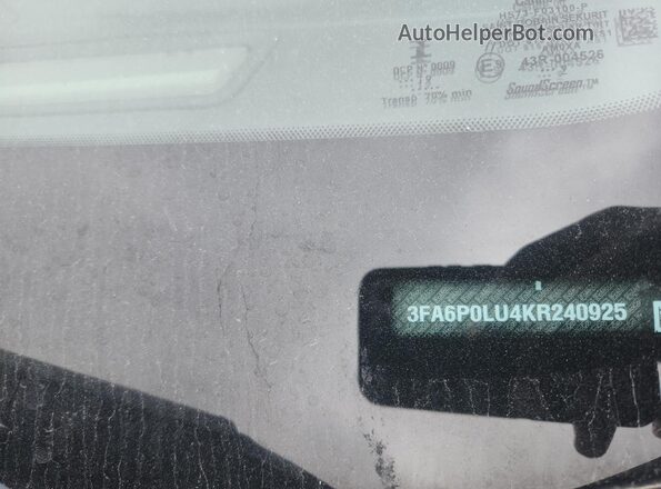 3FA6P0LU4KR240925 2019 FORD FUSION Черный Вид подкапотного пространства